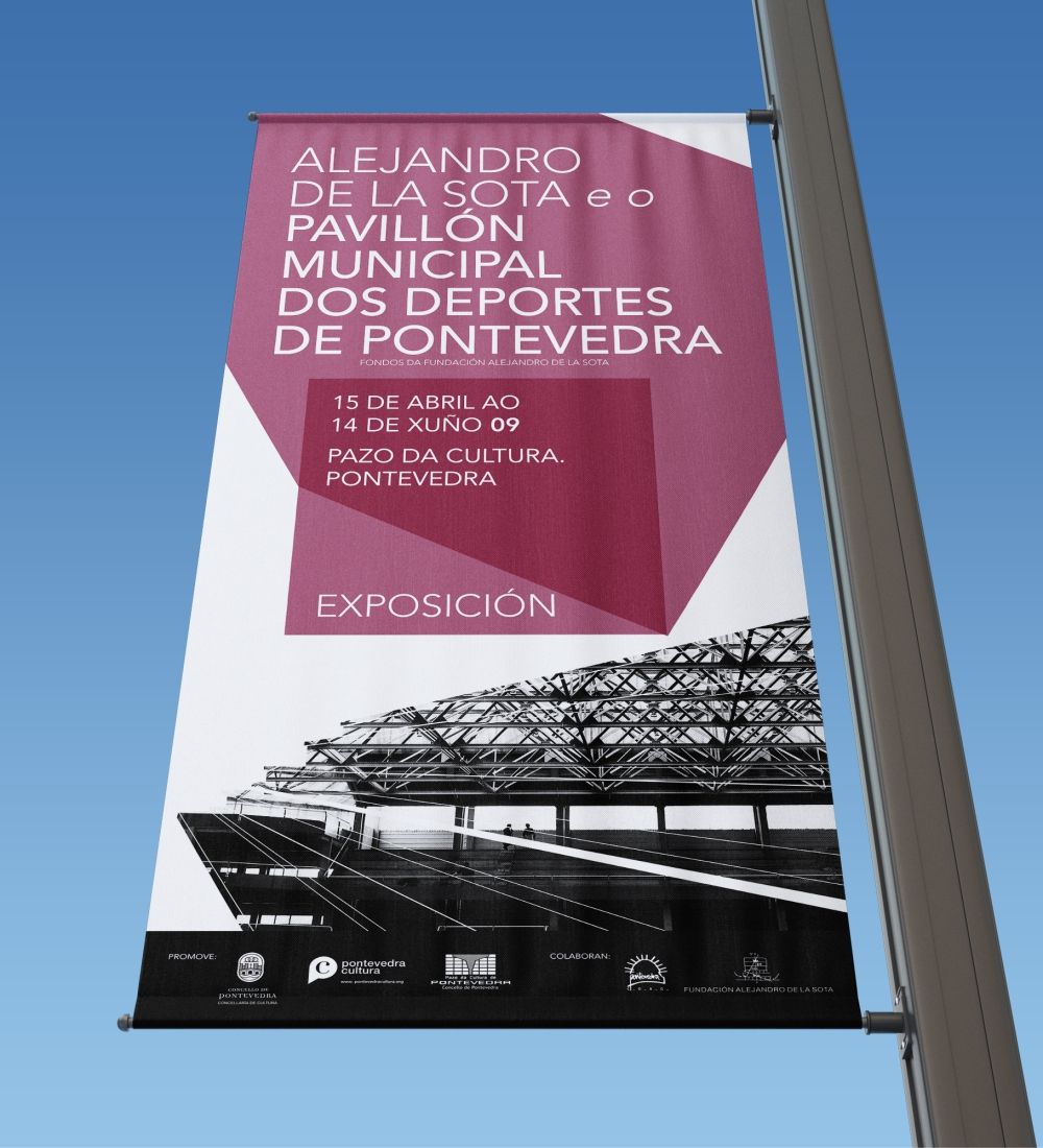 Proyecto de diseño gráfico para la exposición homenaje para Alejandro de la Sota en Pontevedra