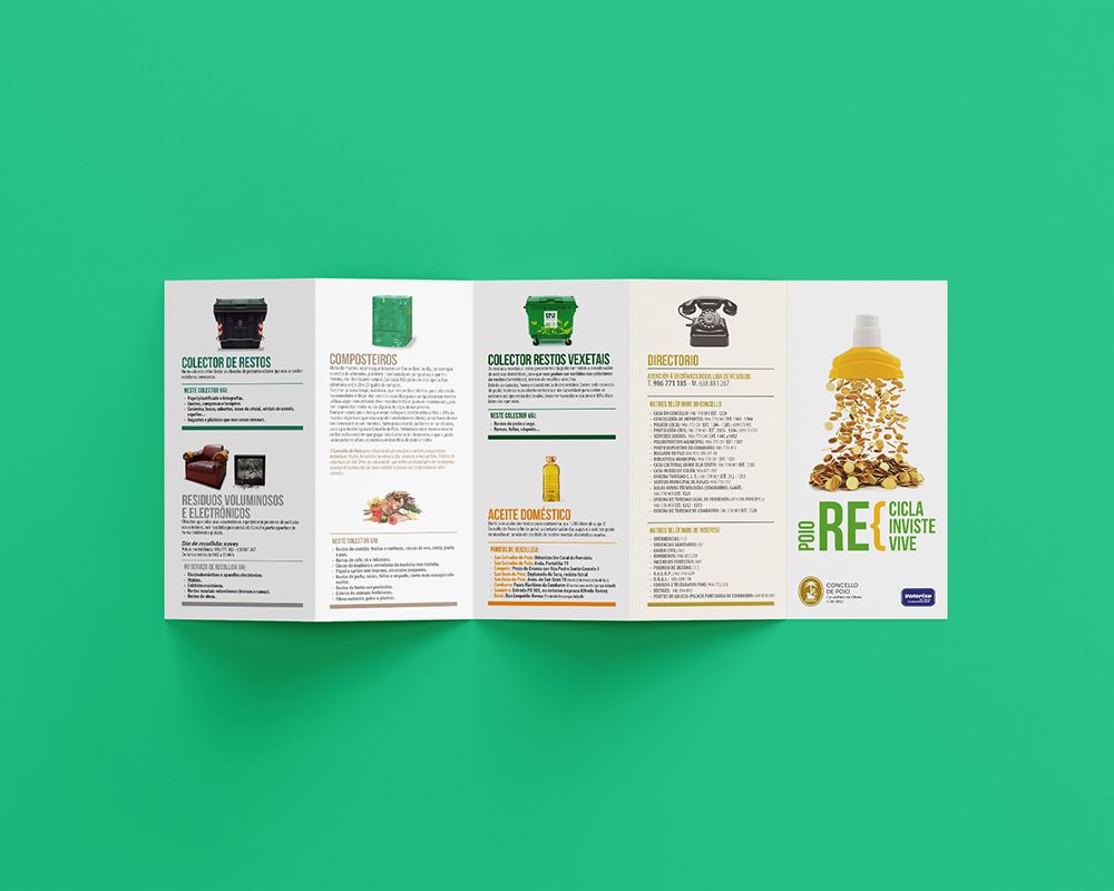 Proyecto de diseño gráfico para la campaña de reciclaje "Poio Recicla" por parte de la empresa Valoriza.