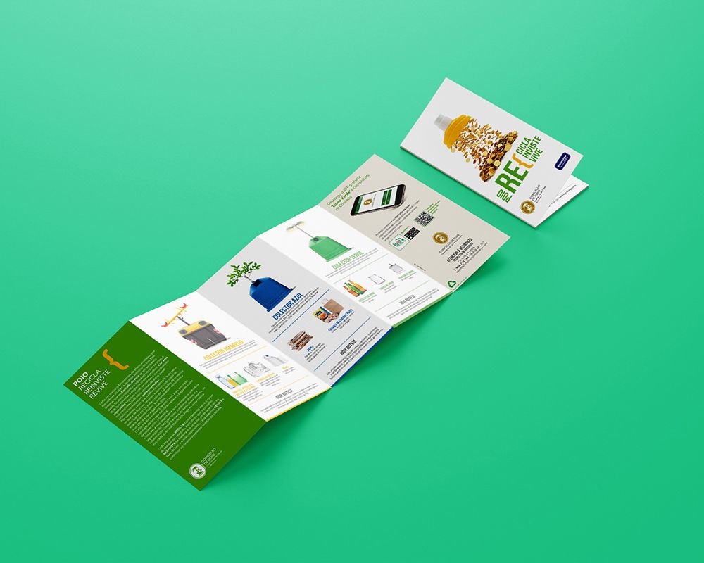 Proyecto de diseño gráfico para la campaña de reciclaje "Poio Recicla" por parte de la empresa Valoriza.